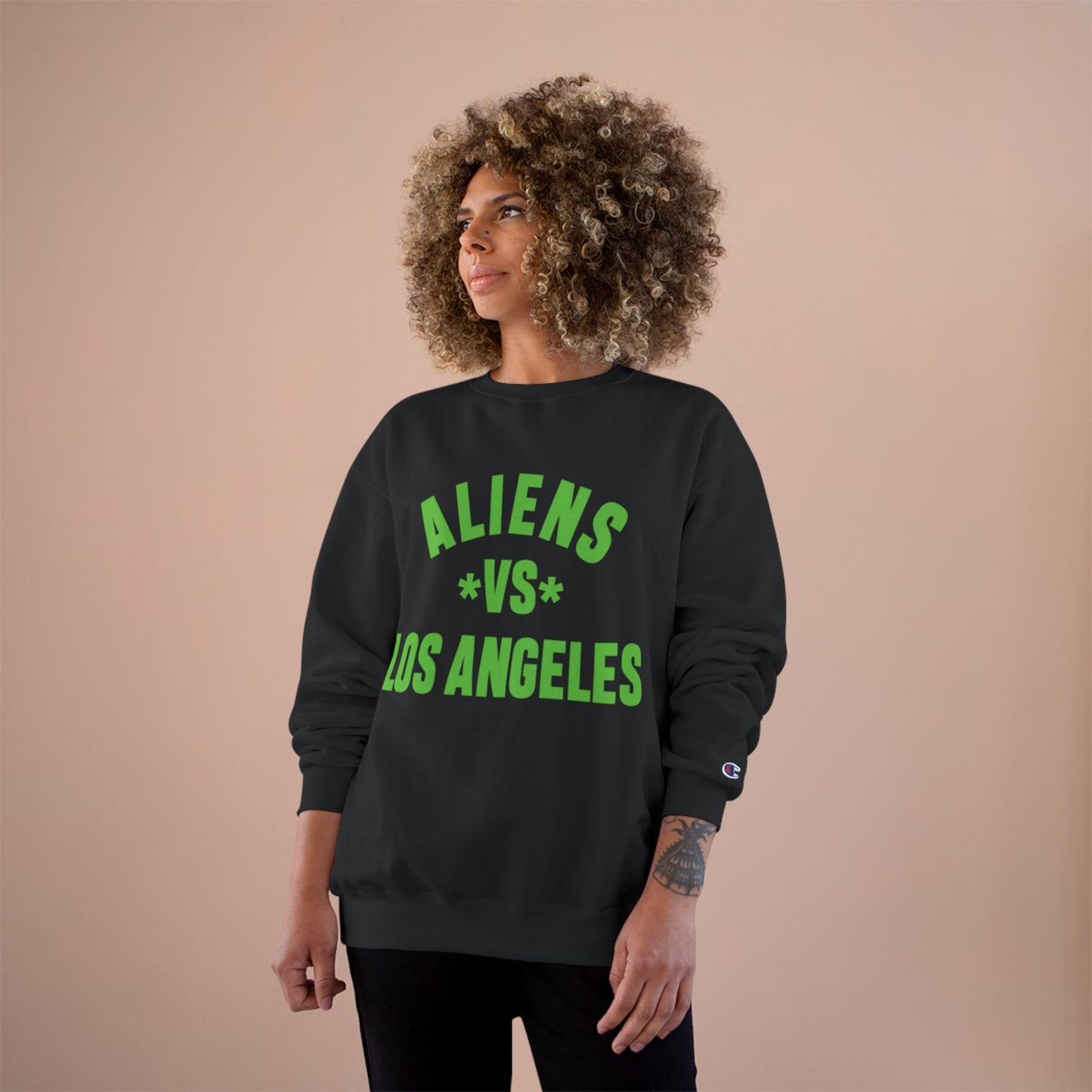 Aliens vs Los Angeles Sweatshirt — Retro Green Graphic Crewneck