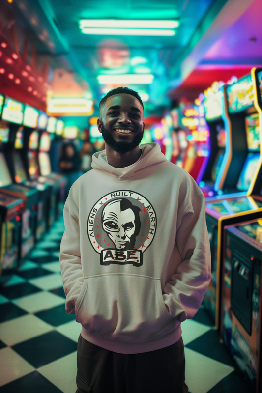 Aliens Built Earth Nickel Abe Half Alien Grey Hoodie