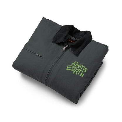 Work Jacket — "Always Hope for Earth" Embroidered Black Duck Cloth