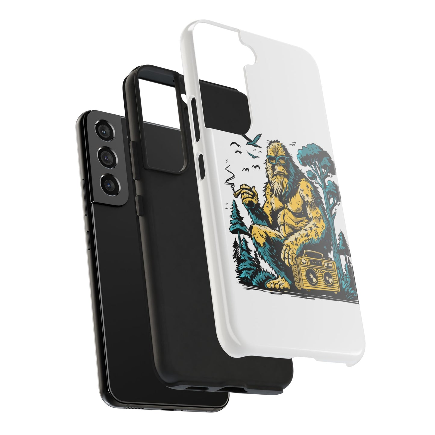 Bigfoot Chill Tough Phone Case — Retro Sasquatch with Boombox