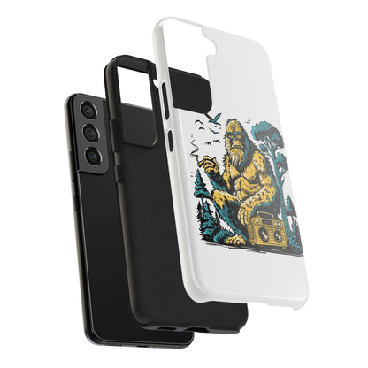 Bigfoot Chill Tough Phone Case — Retro Sasquatch with Boombox