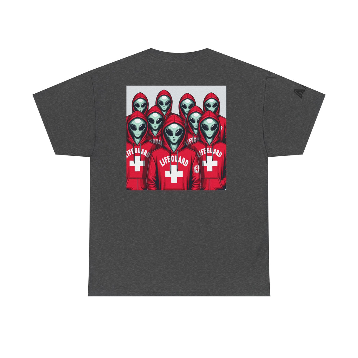 Alien Lifeguard Graphic Tee — Retro Sci‑Fi Crewneck T‑Shirt