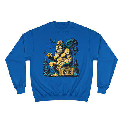 Sasquatch Camping Sweatshirt — Retro Bigfoot Graphic Crewneck