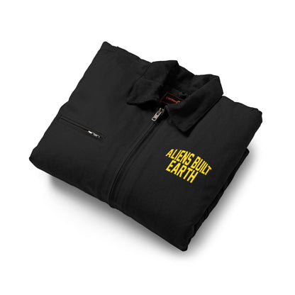 Work Jacket — "Always Hope for Earth" Embroidered Black Duck Cloth