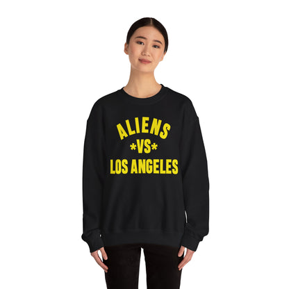 Sweatshirt — "Aliens vs Los Angeles" Bold Lettering Crewneck