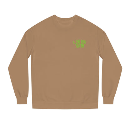 Alien Abe Crewneck Sweatshirt — "Aliens Built Earth" Graphic Pullover
