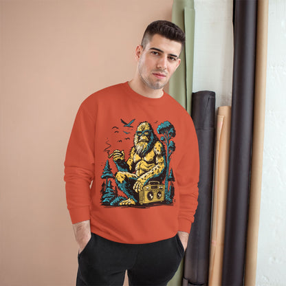 Sasquatch Camping Sweatshirt — Retro Bigfoot Graphic Crewneck