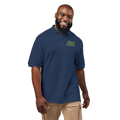 Embroidered Green Foliage Polo Shirt