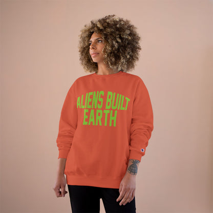 Aliens Built Earth Sweatshirt — Retro Green Graphic Crewneck