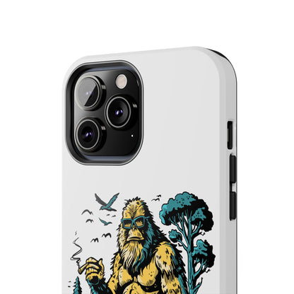 Bigfoot Chill Tough Phone Case — Retro Sasquatch with Boombox