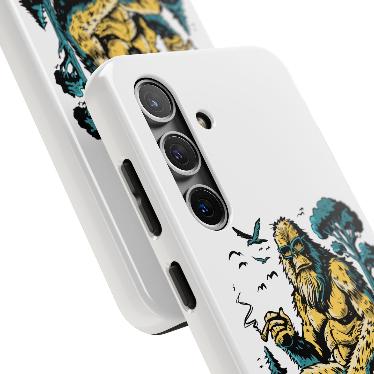 Bigfoot Chill Tough Phone Case — Retro Sasquatch with Boombox