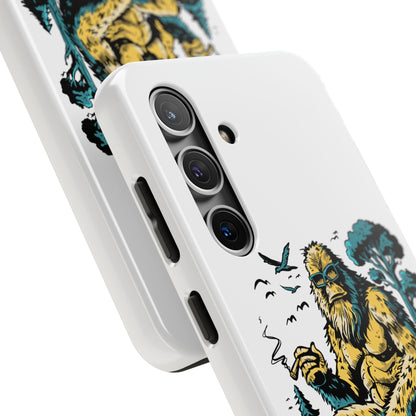Bigfoot Chill Tough Phone Case — Retro Sasquatch with Boombox