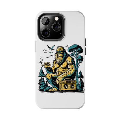 Bigfoot Chill Tough Phone Case — Retro Sasquatch with Boombox