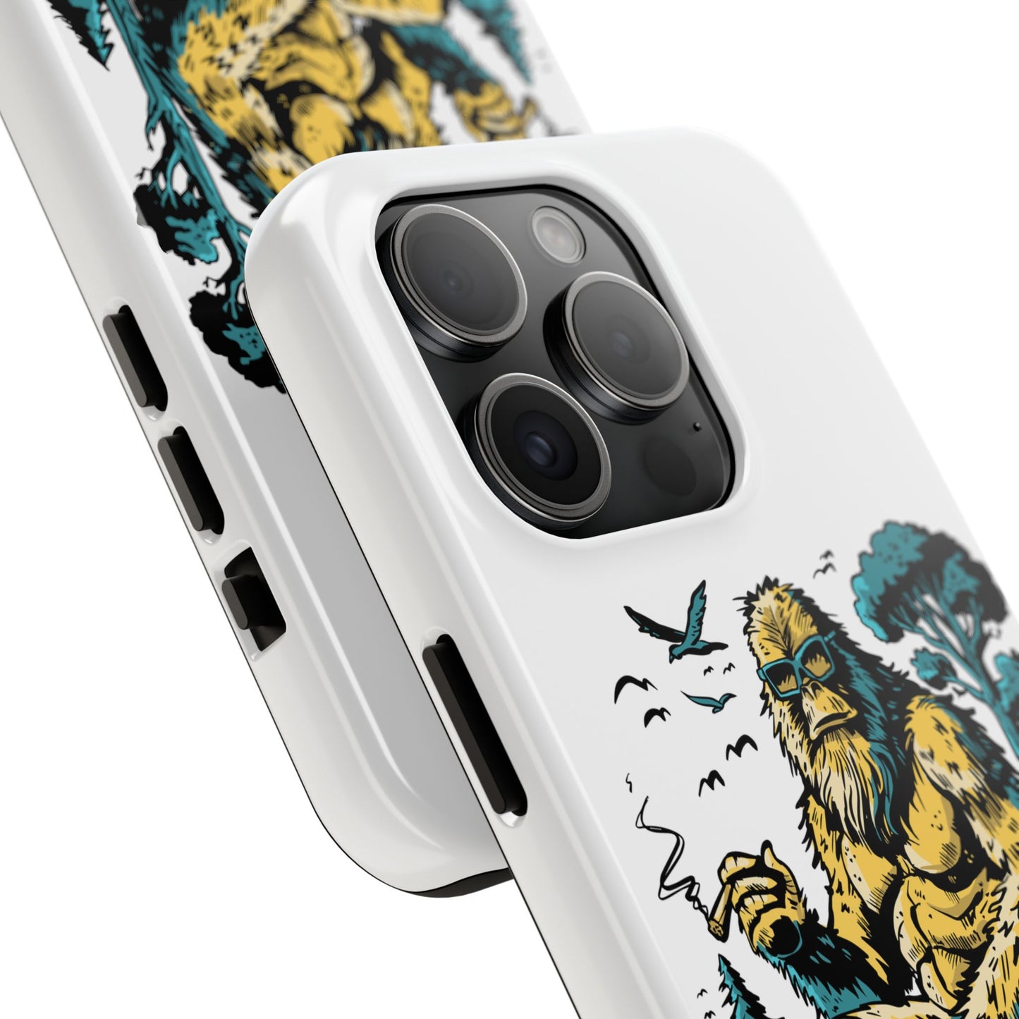 Bigfoot Chill Tough Phone Case — Retro Sasquatch with Boombox