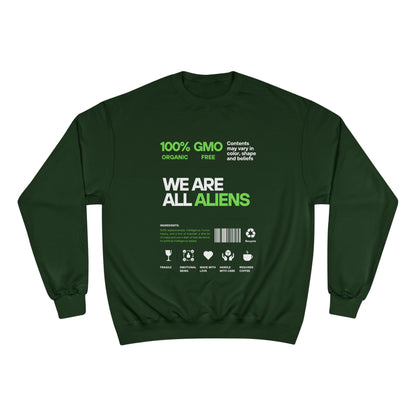 We Are All Aliens Sweatshirt — Funny Sci‑Fi Graphic Crewneck