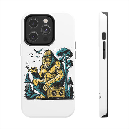 Bigfoot Chill Tough Phone Case — Retro Sasquatch with Boombox
