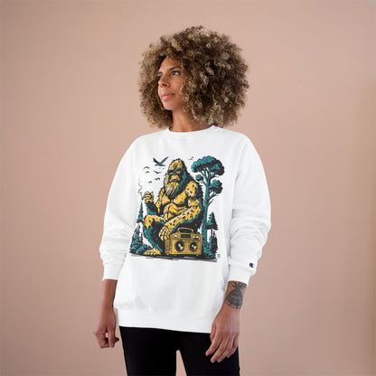 Sasquatch Camping Sweatshirt — Retro Bigfoot Graphic Crewneck