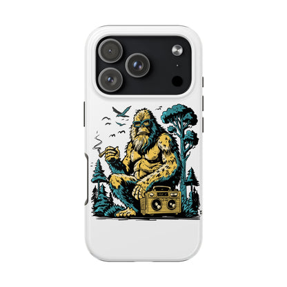 Bigfoot Chill Tough Phone Case — Retro Sasquatch with Boombox