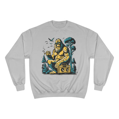 Sasquatch Camping Sweatshirt — Retro Bigfoot Graphic Crewneck
