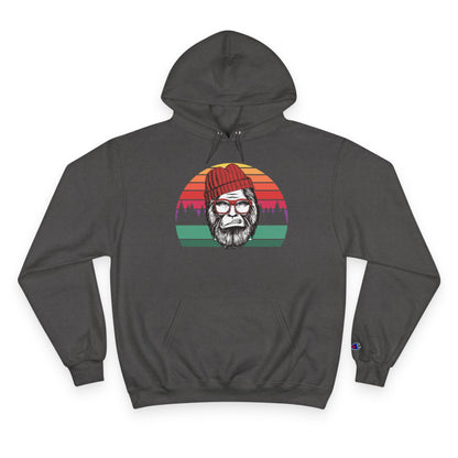 Vintage Lumberjack Hoodie — Retro Striped Bearded Man Graphic