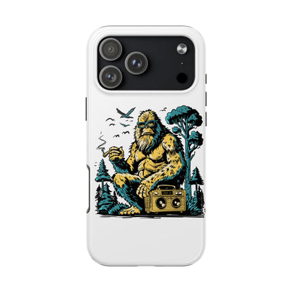 Bigfoot Chill Tough Phone Case — Retro Sasquatch with Boombox