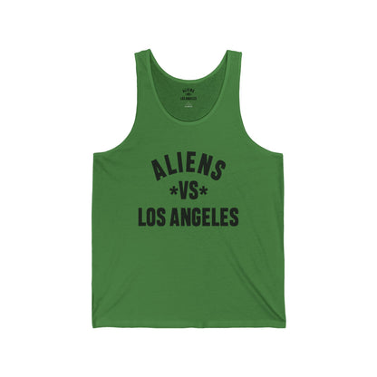 Aliens vs Los Angeles Tank Top — Funny Retro Sci‑Fi City Pride Tank