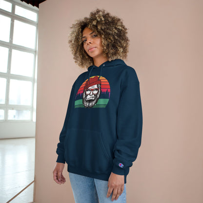 Vintage Lumberjack Hoodie — Retro Striped Bearded Man Graphic