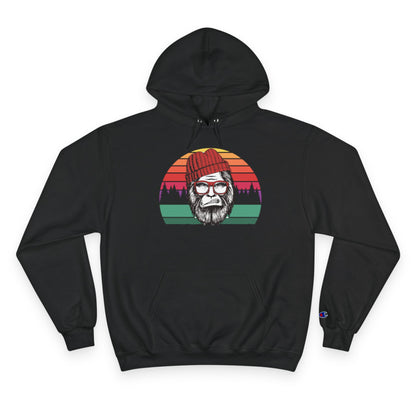 Vintage Lumberjack Hoodie — Retro Striped Bearded Man Graphic
