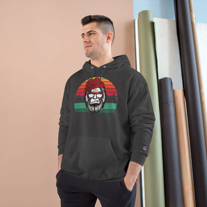 Vintage Lumberjack Hoodie — Retro Striped Bearded Man Graphic