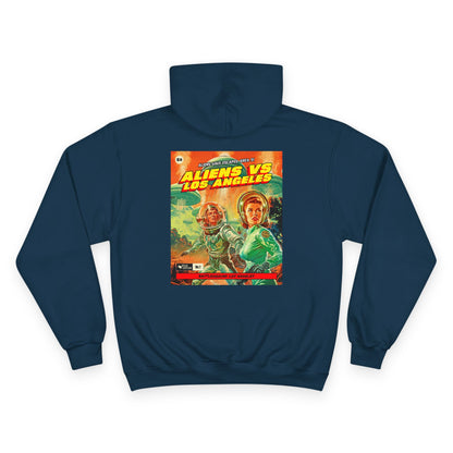 Aliens vs Los Angeles Graphic Hoodie — Retro Sci‑Fi Movie Poster Pullover