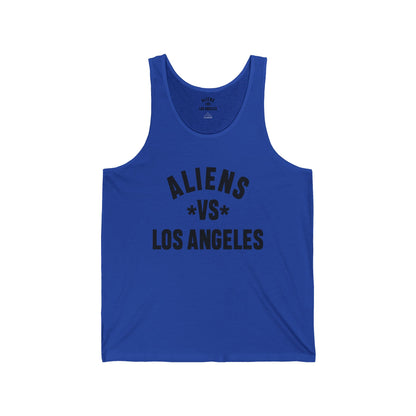 Aliens vs Los Angeles Tank Top — Funny Retro Sci‑Fi City Pride Tank
