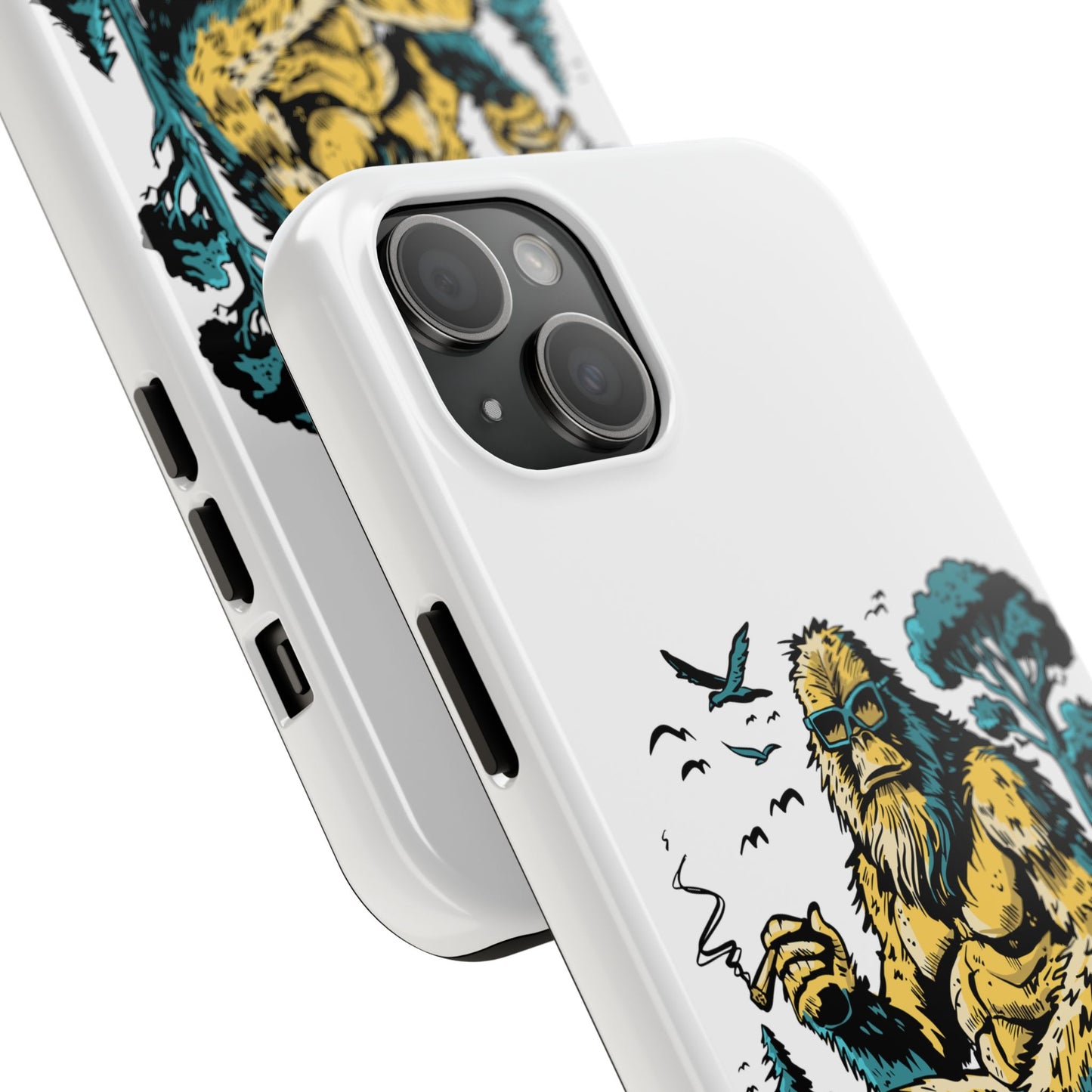 Bigfoot Chill Tough Phone Case — Retro Sasquatch with Boombox