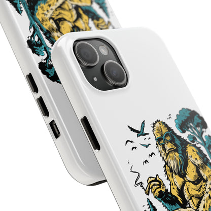 Bigfoot Chill Tough Phone Case — Retro Sasquatch with Boombox