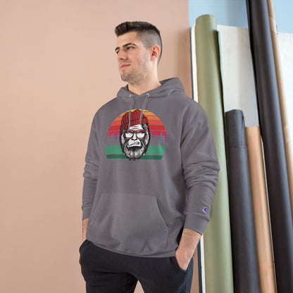 Vintage Lumberjack Hoodie — Retro Striped Bearded Man Graphic