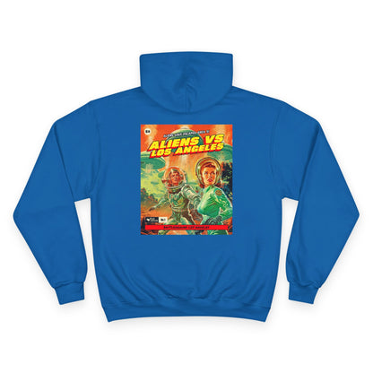 Aliens vs Los Angeles Graphic Hoodie — Retro Sci‑Fi Movie Poster Pullover