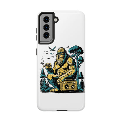 Bigfoot Chill Tough Phone Case — Retro Sasquatch with Boombox