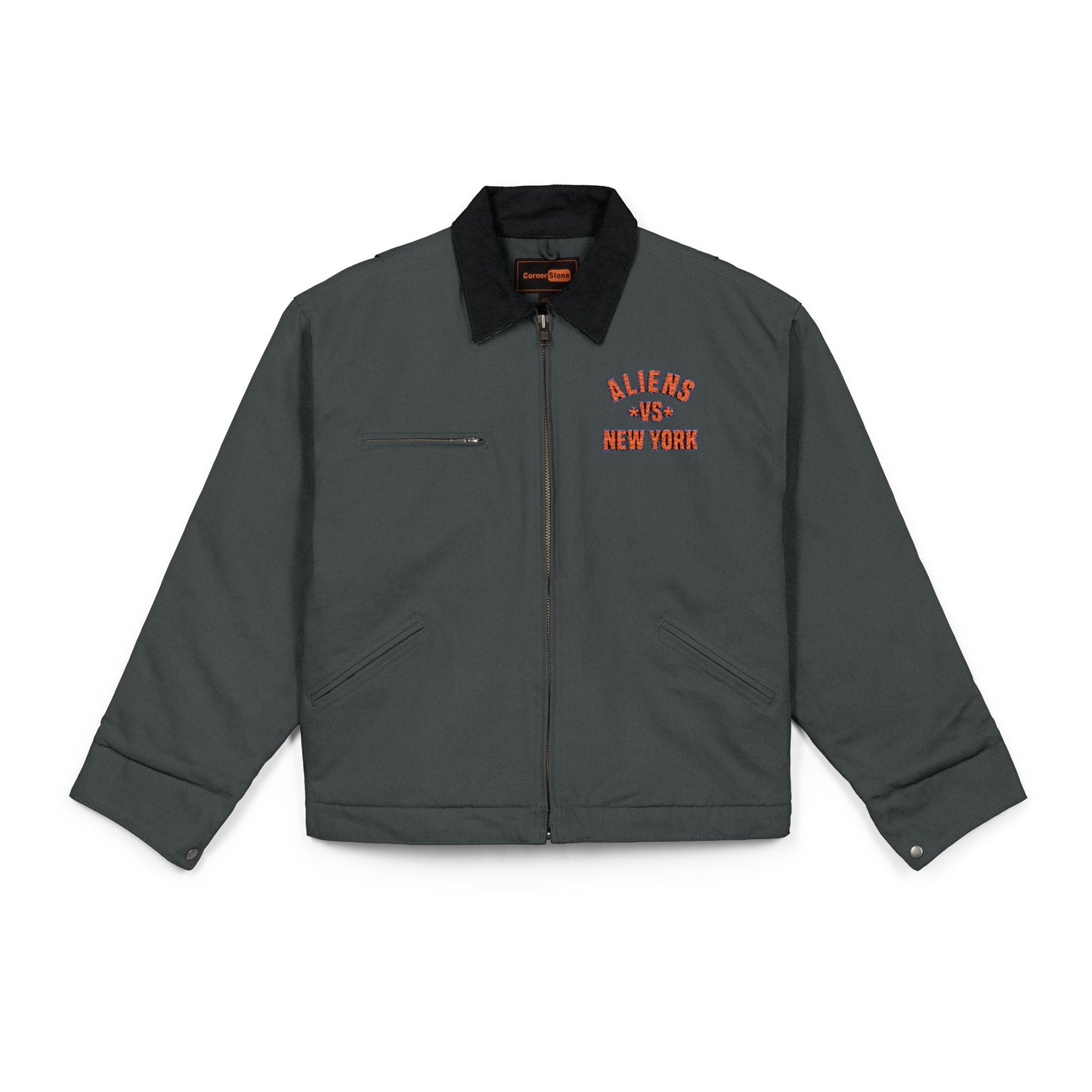 Work Jacket — Black Duck Cloth with "Riders New York" Chest Design