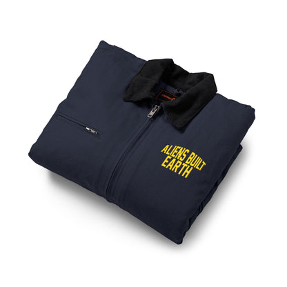 Work Jacket — "Always Hope for Earth" Embroidered Black Duck Cloth