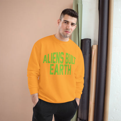 Aliens Built Earth Sweatshirt — Retro Green Graphic Crewneck