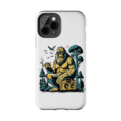 Bigfoot Chill Tough Phone Case — Retro Sasquatch with Boombox