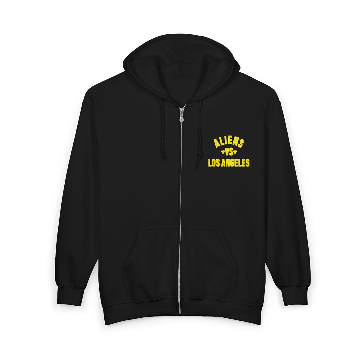Los Angeles Palace Zip Hoodie — Yellow Arch Logo Full-Zip Sweatshirt