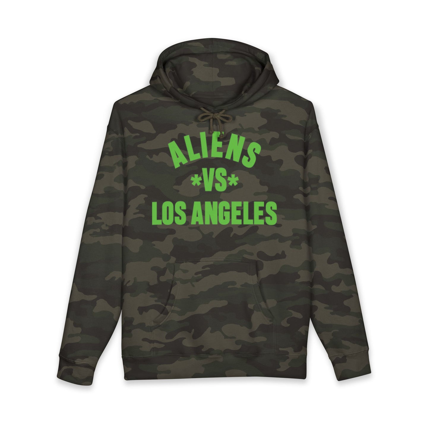 Aliens vs Los Angeles Hoodie — Retro Green Graphic Pullover