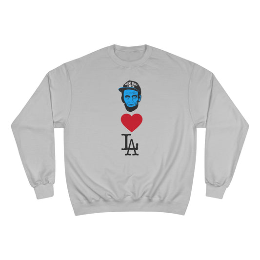 Aliens Love LA Sweatshirt — Blue Face Graphic Crewneck