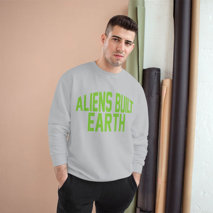 Aliens Built Earth Sweatshirt — Retro Green Graphic Crewneck
