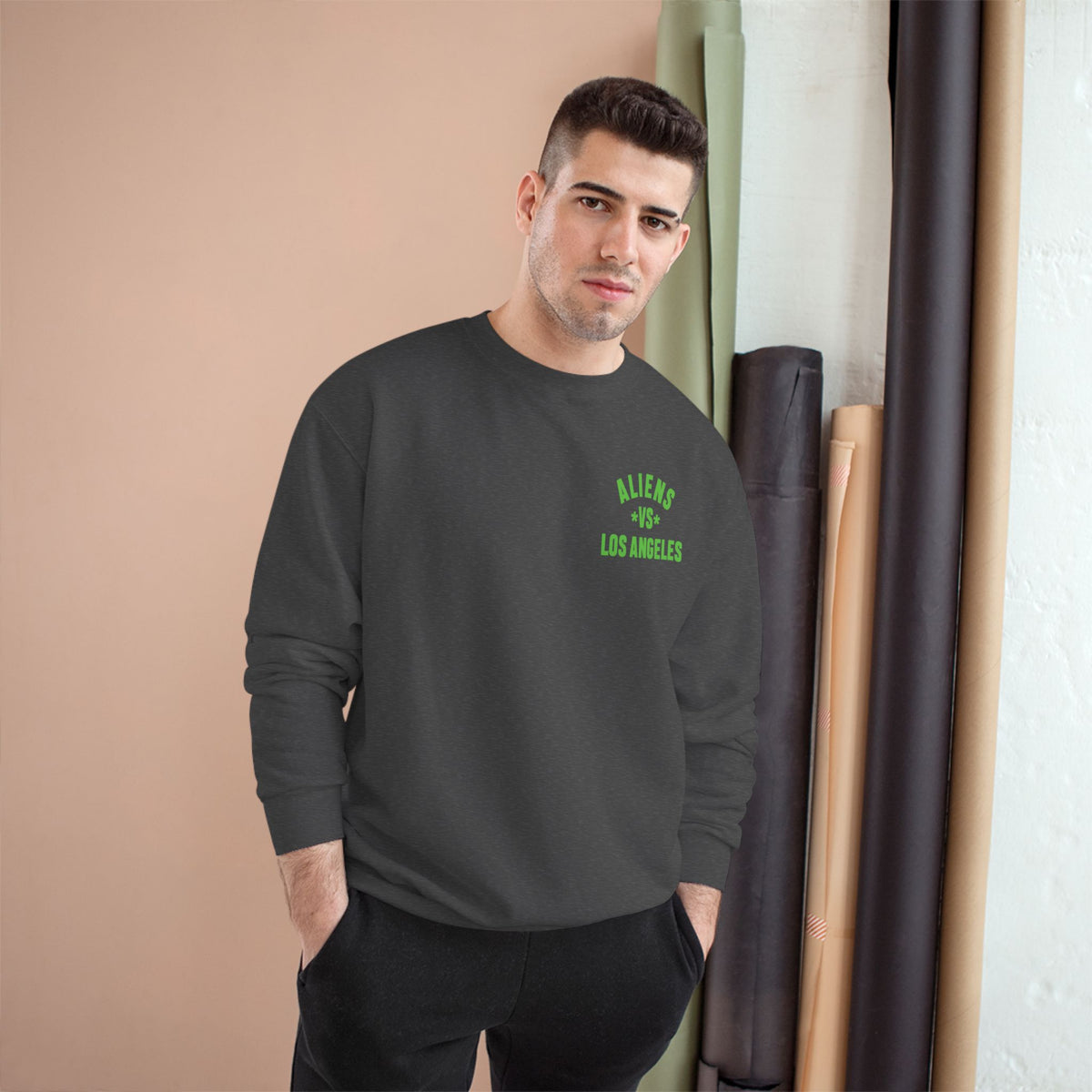 Aliens vs. Los Angeles Graphic Sweatshirt — Retro Sci‑Fi Crewneck