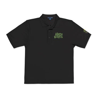 Embroidered Green Foliage Polo Shirt