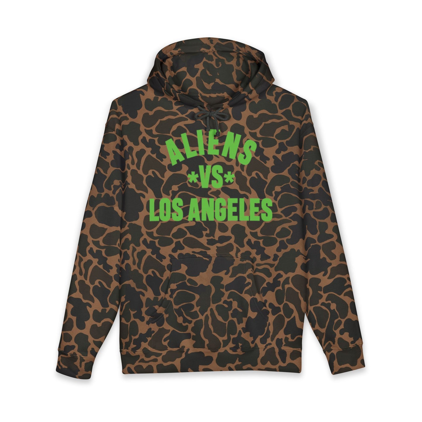 Aliens vs Los Angeles Hoodie — Retro Green Graphic Pullover