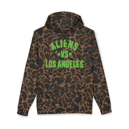 Aliens vs Los Angeles Hoodie — Retro Green Graphic Pullover