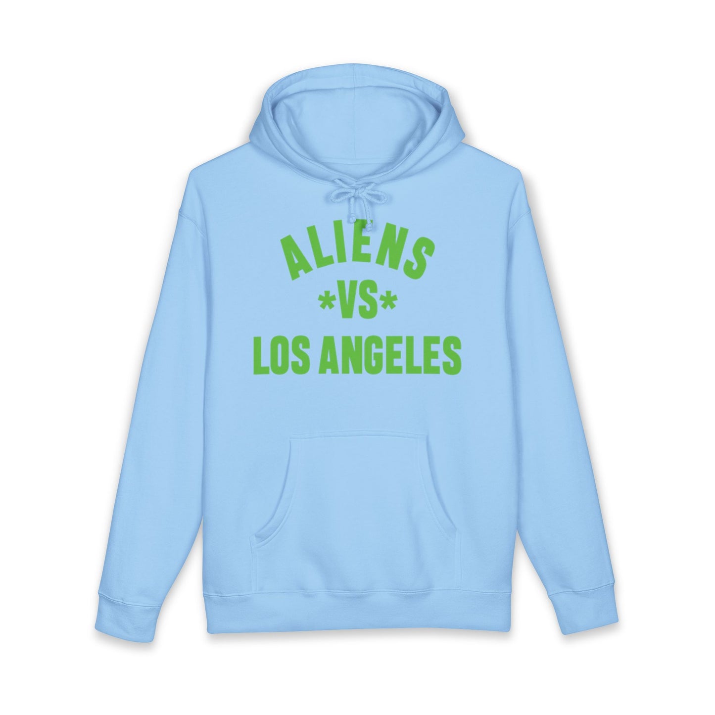 Aliens vs Los Angeles Hoodie — Retro Green Graphic Pullover