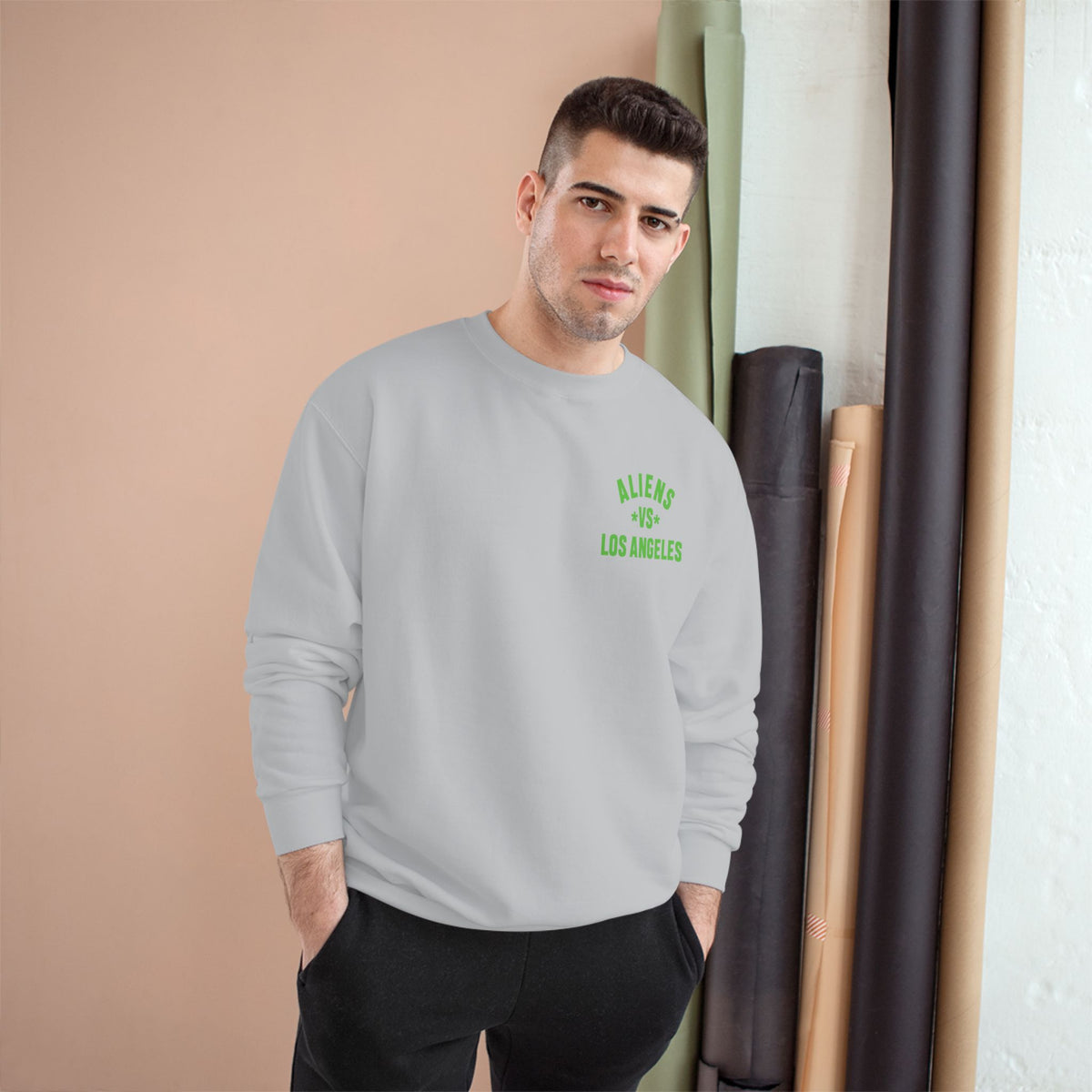 Aliens vs. Los Angeles Graphic Sweatshirt — Retro Sci‑Fi Crewneck
